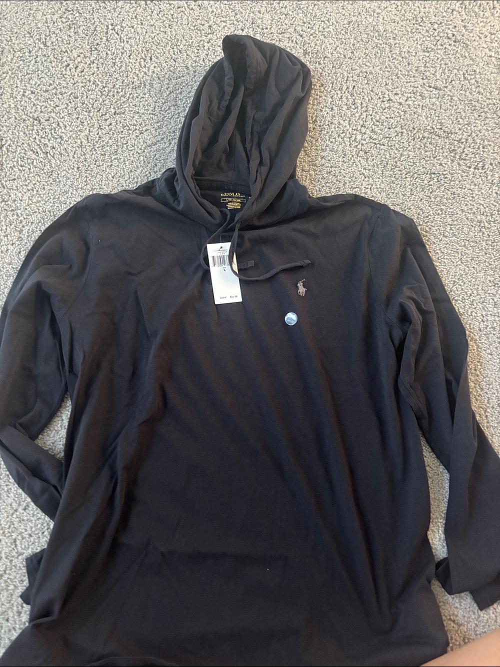 Polo by Ralph Lauren Men's Navy Hooded Long-Sleeve Shirt